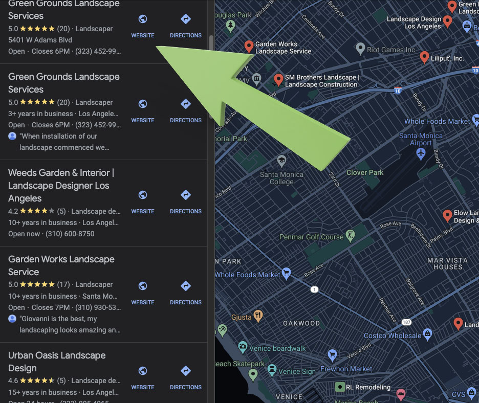 Google Maps SEO 1 Ranking spot Lost Angeles